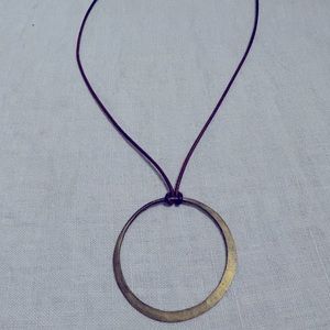 ✨Brand New✨ Salt & Sea Boutique Brown Leather Necklace w/ Gold Circle